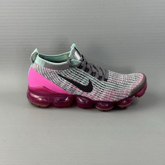 Nike W Air Vapormax Flyknit 3 Gunsmoke Grey Black Fuchsia CI7577-001 Women's 8 - Picture 1 of 9